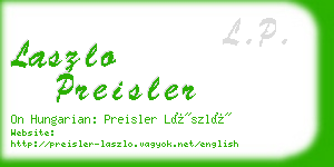 laszlo preisler business card